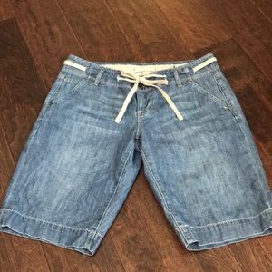 Denim Bermuda draw string shorts